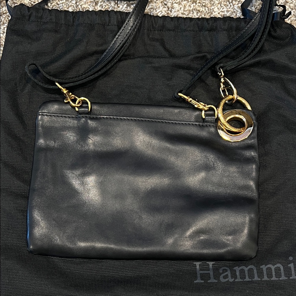 Hammitt Black and Gold Purse with Red Accent - Picture 2 of 3